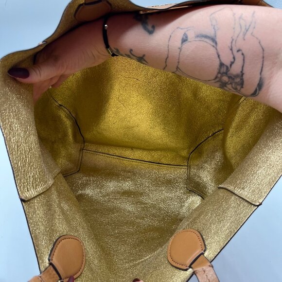 Michael Kors Camel Pebbled Leather Mae Reversible Tote Bag - Picture 10 of 11